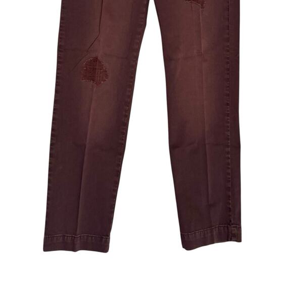 Entre Amis NEW Men's Size 34 Burgundy Twill Distressed Chino Pants 34x29 - Picture 3 of 10